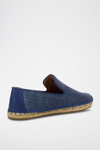 Slippers en cuir Sandrine Bleu marine
