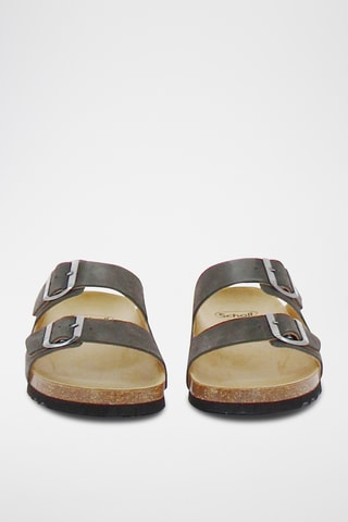 Mules compensées en nubuck Julien - Gris foncé