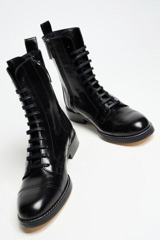 Bottines en cuir de veau Cal - Noir