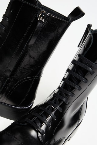 Bottines en cuir de veau Cal - Noir
