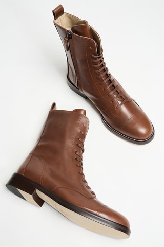 Bottines en cuir de veau - Marron