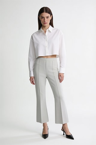 Pantalon flare - Gris clair
