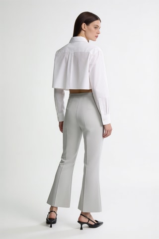 Pantalon flare - Gris clair