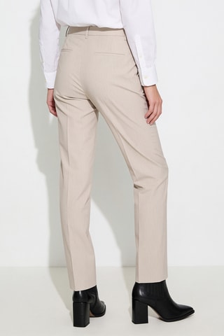 Pantalon flare en laine - Beige chiné