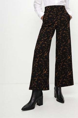 Pantalon taille haute - Marron foncé et noir
