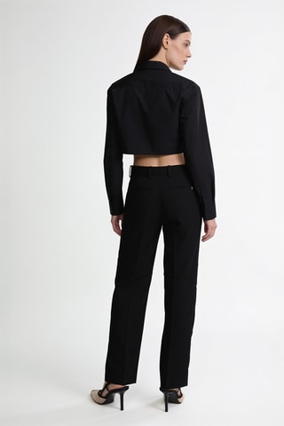 Pantalon en laine vierge Curve Car - Noir
