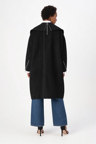 Manteau en laine Apex Cocoon - Noir