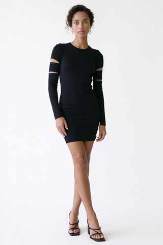 Robe fourreau slash - Noir