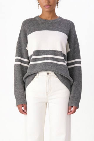 Pull en mérinos et cachemire - Gris foncé chiné