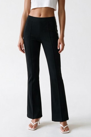 Pantalon bootcut taille haute ponte - Noir
