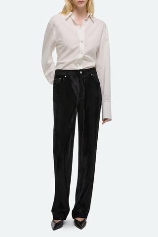 Pantalon en velours taille haute Pony - Noir