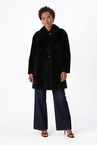 Manteau en cuir de mouton - Noir