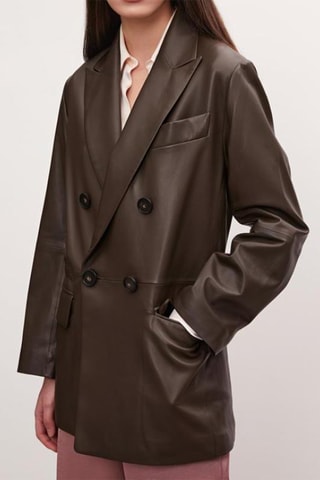 Veste en cuir d’agneau - Marron