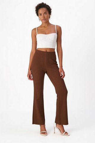Pantalon flare - Marron