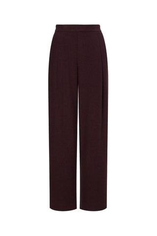 Pantalon en laine taille haute - Bordeaux