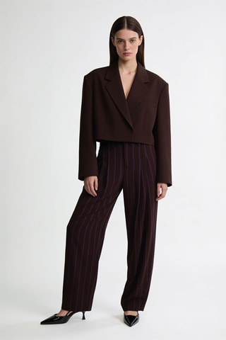 Pantalon wide legs - Marron foncé