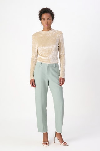 Pantalon droit en laine - Vert d’eau