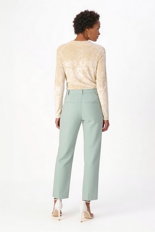 Pantalon droit en laine - Vert d’eau