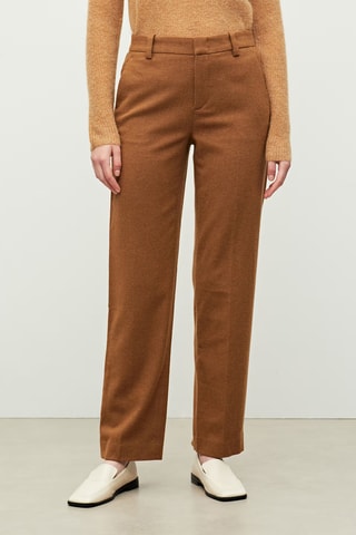 Pantalon straight en laine - Marron