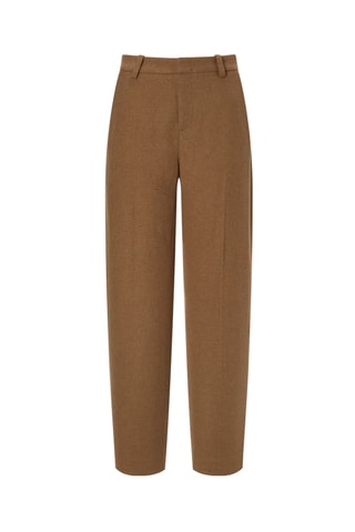 Pantalon straight en laine - Marron