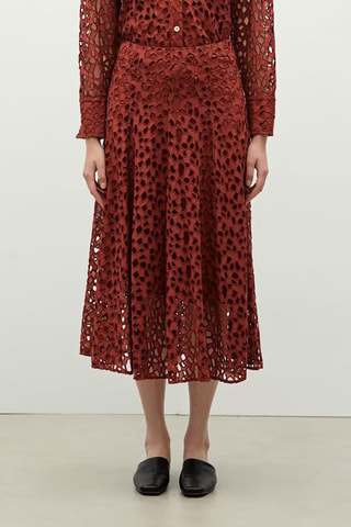 Robe patineuse en broderie anglaise - Bordeaux