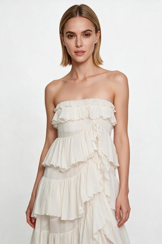 Robe bustier en soie - Ivoire