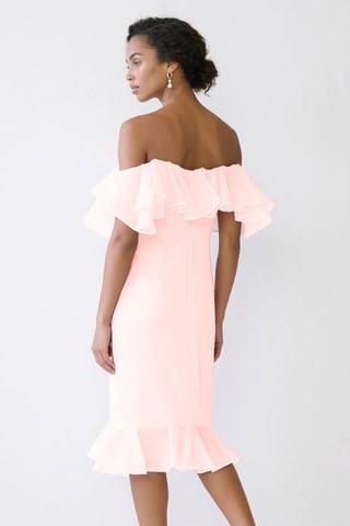 Robe volantée en soie - Rose