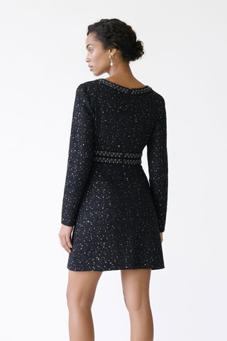 Robe trapèze en tweed - Noir