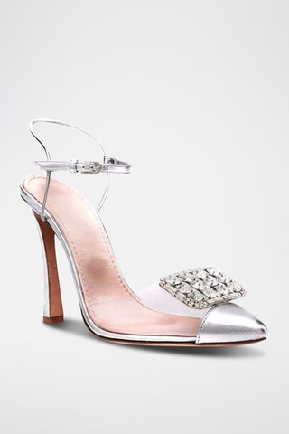 Escarpins en cuir de mouton nappa - Argenté