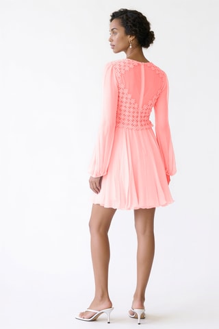 Robe patineuse en soie - Rose poudré