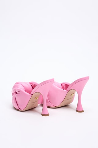 Mules à talons en cuir d’agneau - Rose