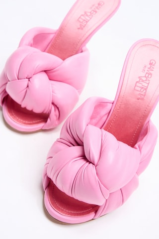 Mules à talons en cuir d’agneau - Rose