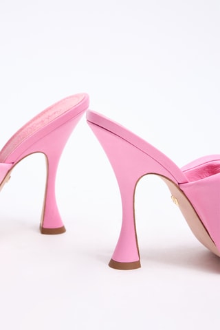 Mules à talons en cuir d’agneau - Rose