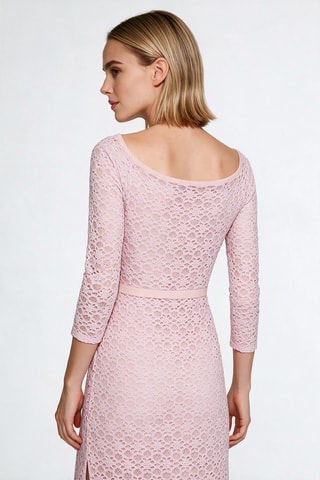 Robe droite en dentelle - Rose