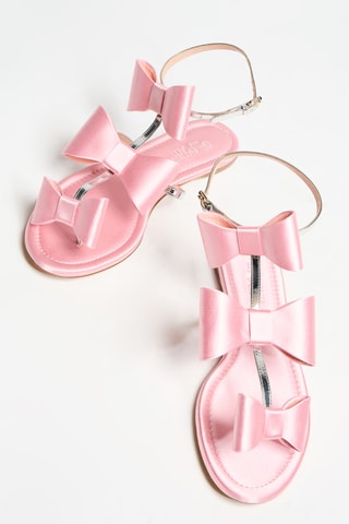 Sandales en cuir et soie - Rose