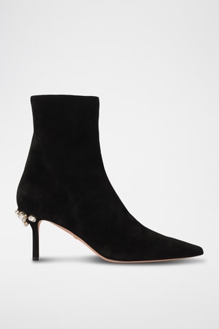 Bottines en cuir de chèvre nubuck - Noir