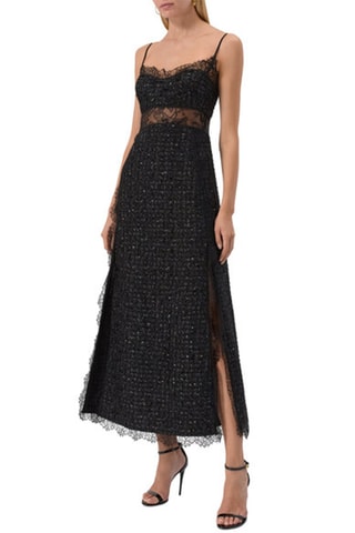 Robe longue en laine et mohair - Noir