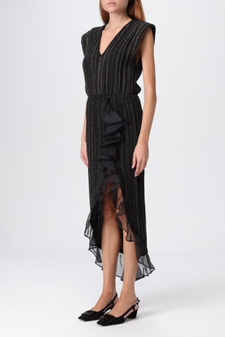 Robe midi en laine et angora - Noir