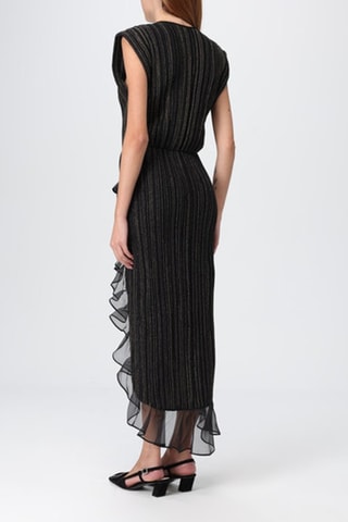 Robe midi en laine et angora - Noir