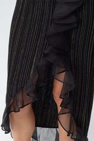 Robe midi en laine et angora - Noir