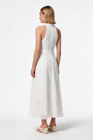Robe longue en dentelle - Blanc