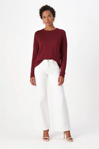 Pull en lin et cachemire - Bordeaux