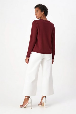 Pull en lin et cachemire - Bordeaux