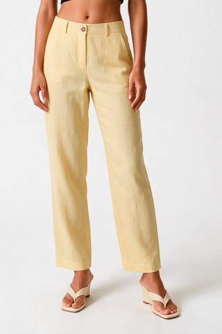 Pantalon droit en lin Francisco - Beige