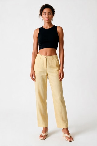Pantalon droit en lin Francisco - Beige