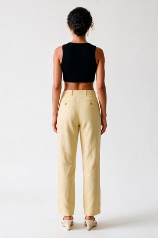 Pantalon droit en lin Francisco - Beige