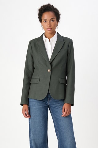 Veste en lin - Vert foncé