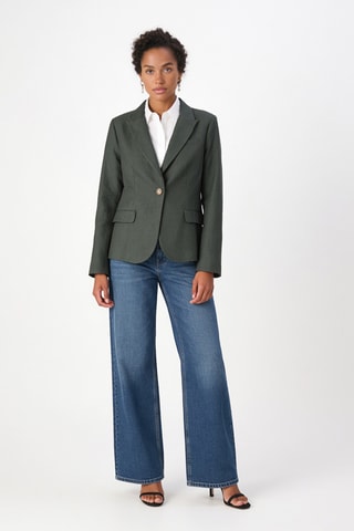 Veste en lin - Vert foncé