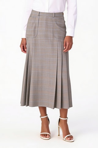 Jupe midi en laine - Gris