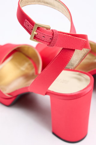Sandales à talons en satin - Rose